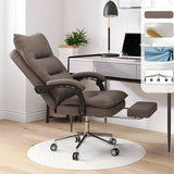 Adjustable Green Ergonomic Leather Headrest Office Chair Image - 15