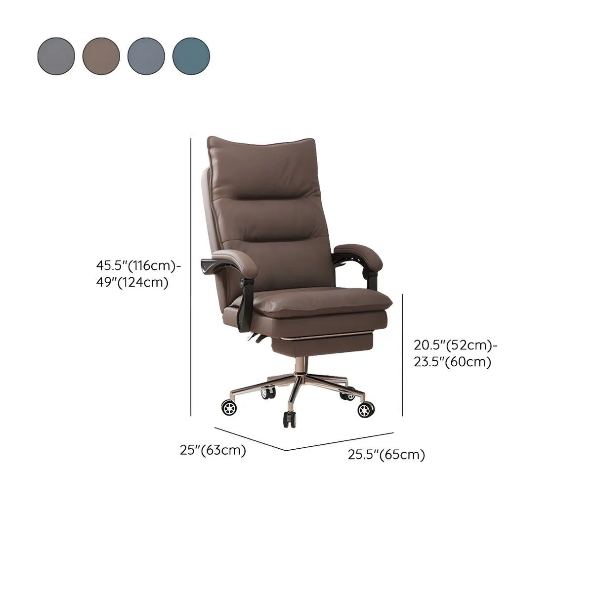 Adjustable Green Ergonomic Leather Headrest Office Chair 