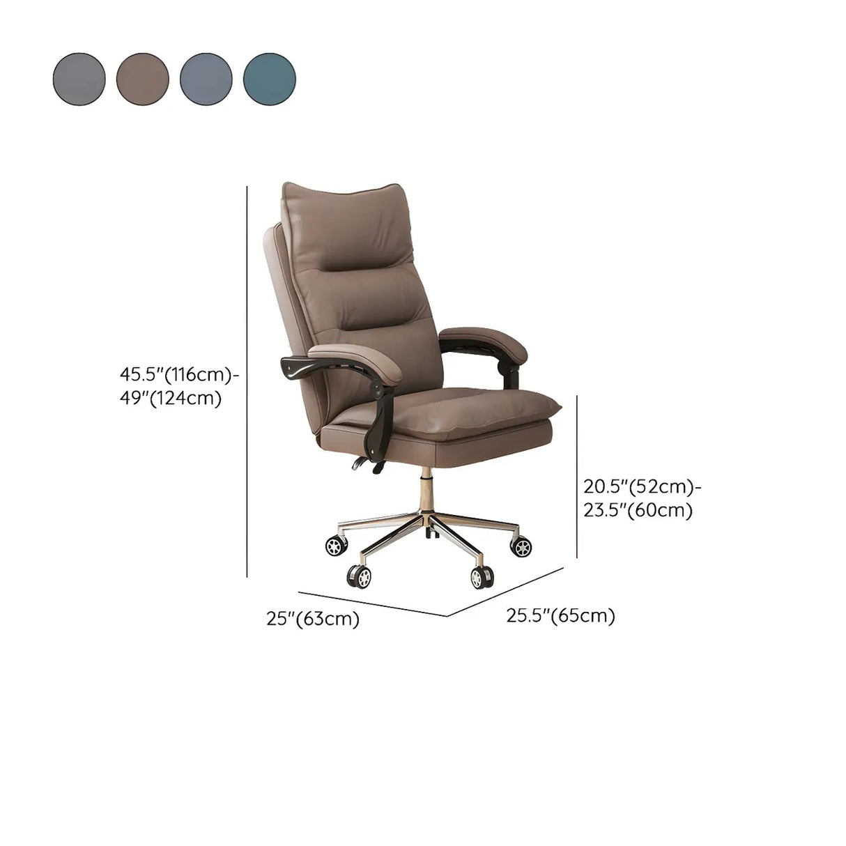 Adjustable Green Ergonomic Leather Headrest Office Chair Image - 17