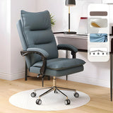 Adjustable Green Ergonomic Leather Headrest Office Chair Image - 5