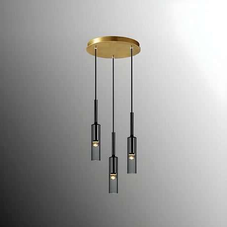 Adjustable Grey Crystal Cylinder Rope Pendant Light Image - 6