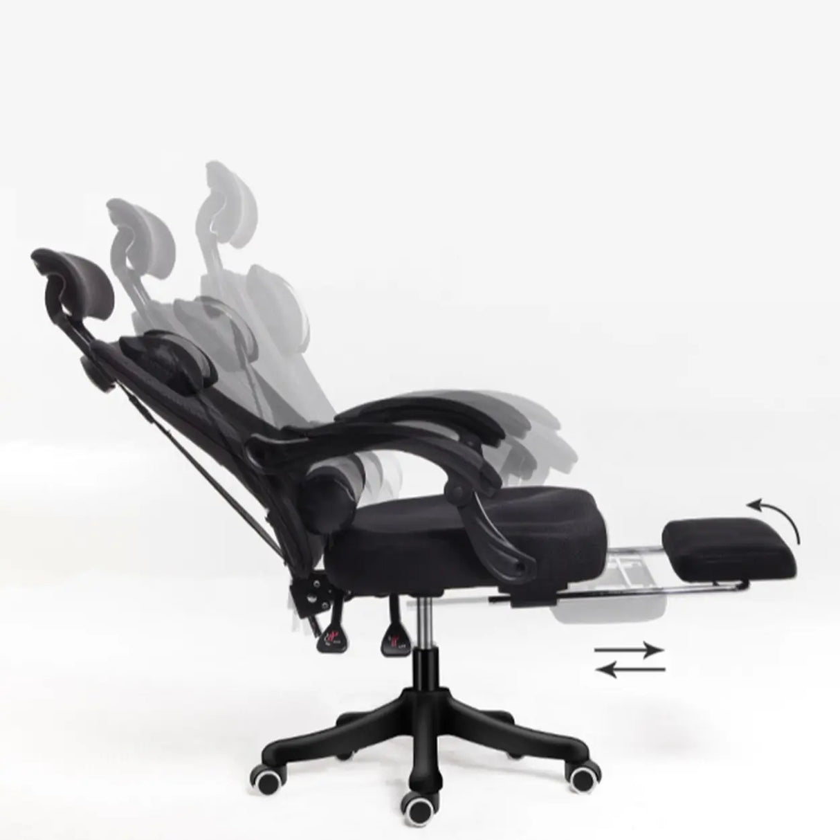 Adjustable Grey Ergonomic Mesh Office Chair with Headrest Image - 13