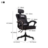 Adjustable Grey Ergonomic Mesh Office Chair with Headrest Image - 20