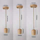 Adjustable Hanging Length Wood Shadeless Pendant Light #size