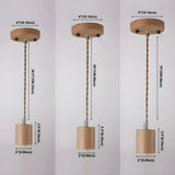 Adjustable Hanging Length Wood Shadeless Pendant Light Image - 17