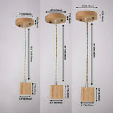Adjustable Hanging Length Wood Shadeless Pendant Light Image - 18