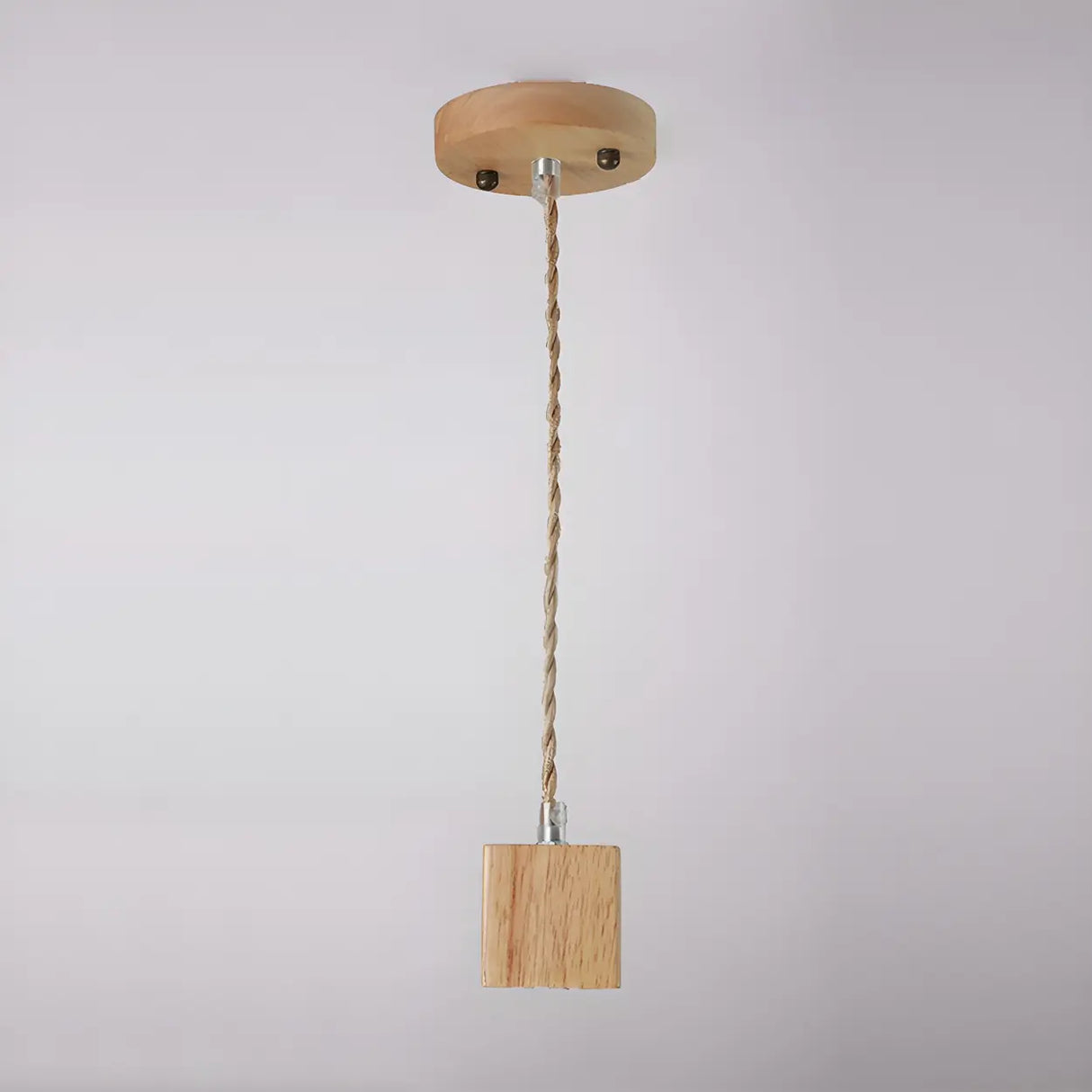 Adjustable Hanging Length Wood Shadeless Pendant Light Image - 2