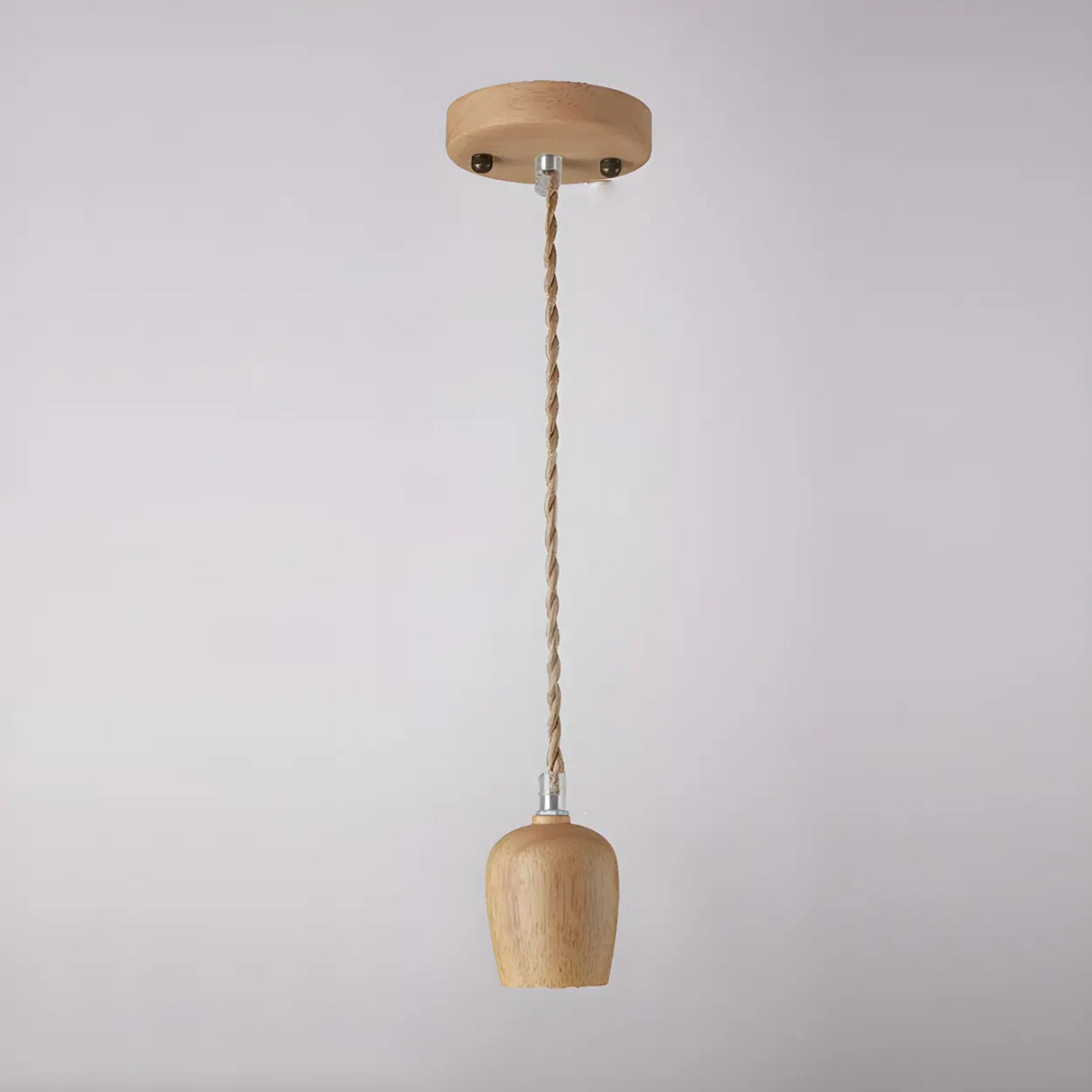 Adjustable Hanging Length Wood Shadeless Pendant Light Image - 7