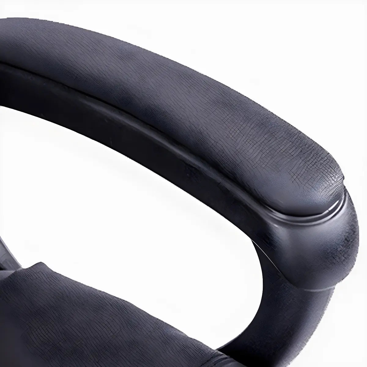 Adjustable Height Black Leather Swivel Office Chair Image - 10