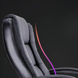 Adjustable Height Black Leather Swivel Office Chair Image - 9