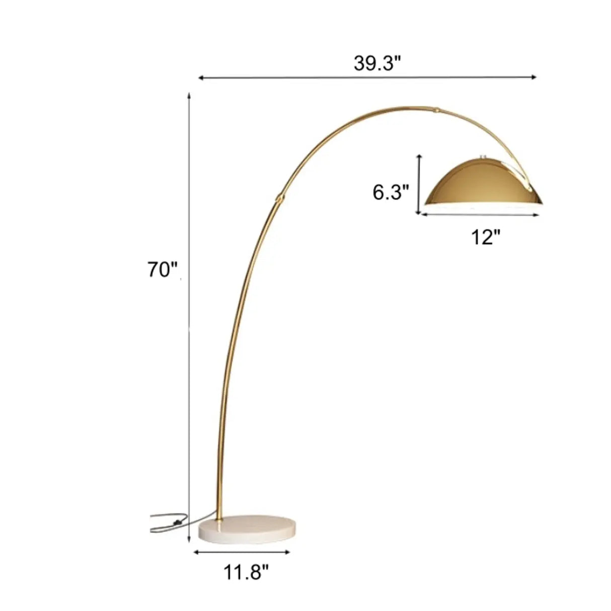 Adjustable Height Chrome Dome and Arc Floor Lamp Image - 18