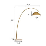 Adjustable Height Chrome Dome and Arc Floor Lamp Image - 18