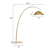 Adjustable Height Chrome Dome and Arc Floor Lamp Image - 19