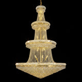 Adjustable Height Grand Gold Crystal Tiered Chandelier Image - 17