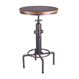 Adjustable Height Industrial Bar Table with Wood Top Image - 4