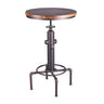 Adjustable Height Industrial Bar Table with Wood Top Image - 4