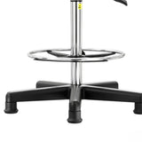 Adjustable Height Leather Bucket Bar Stool with Wheels Image - 5