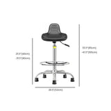 Adjustable Height Leather Bucket Bar Stool with Wheels #size