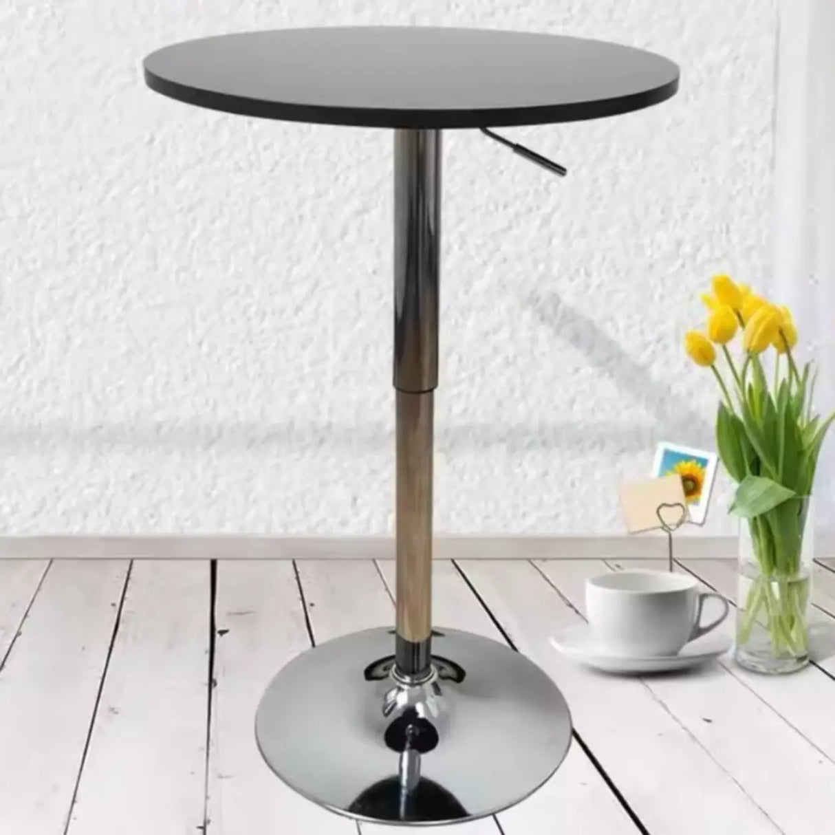 Adjustable Height Modern Round Bistro Bar Height Table Image - 1
