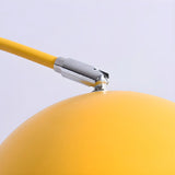 Adjustable Height Simple Yellow Dome Metal Floor Lamp Image - 15