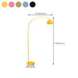 Adjustable Height Simple Yellow Dome Metal Floor Lamp #size