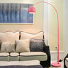 Adjustable Height Simple Yellow Dome Metal Floor Lamp Image - 3