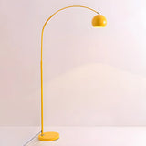 Adjustable Height Simple Yellow Dome Metal Floor Lamp Image - 6