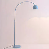 Adjustable Height Simple Yellow Dome Metal Floor Lamp Image - 8