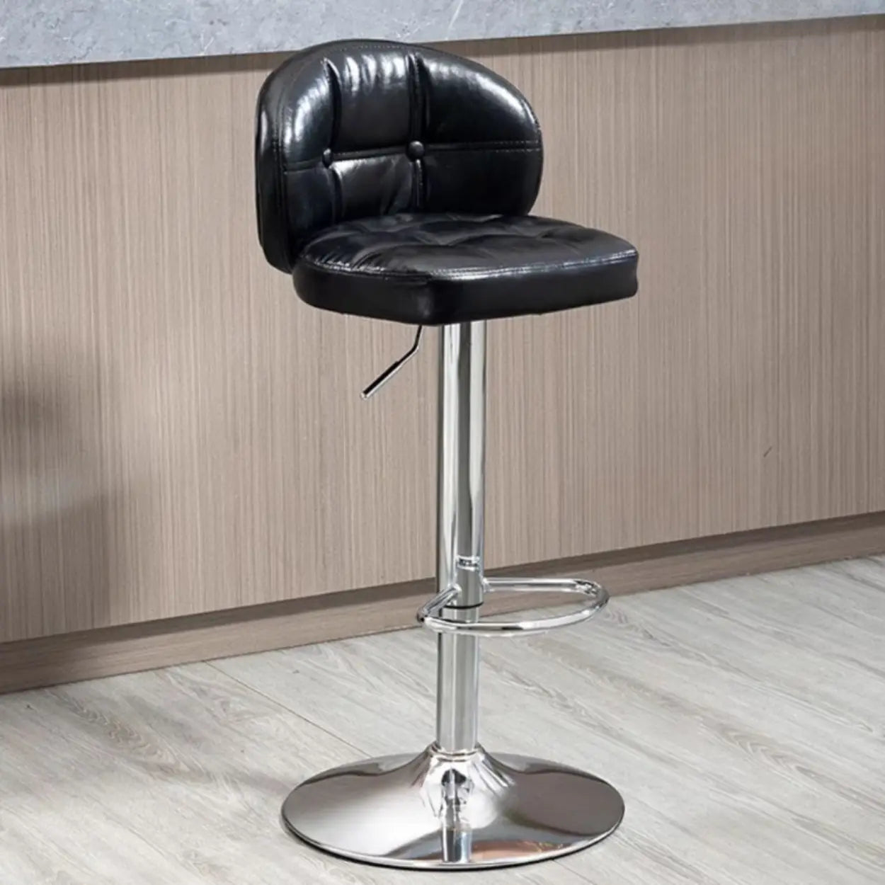Adjustable Height Swivel Bar Stool with Cushioned Backrest Image - 2