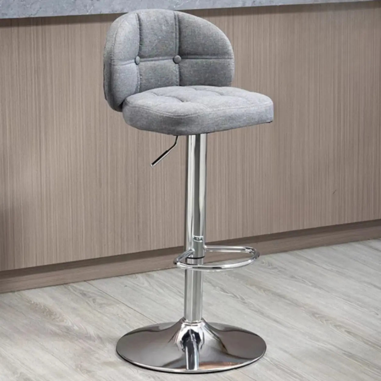 Adjustable Height Swivel Bar Stool with Cushioned Backrest Image - 9