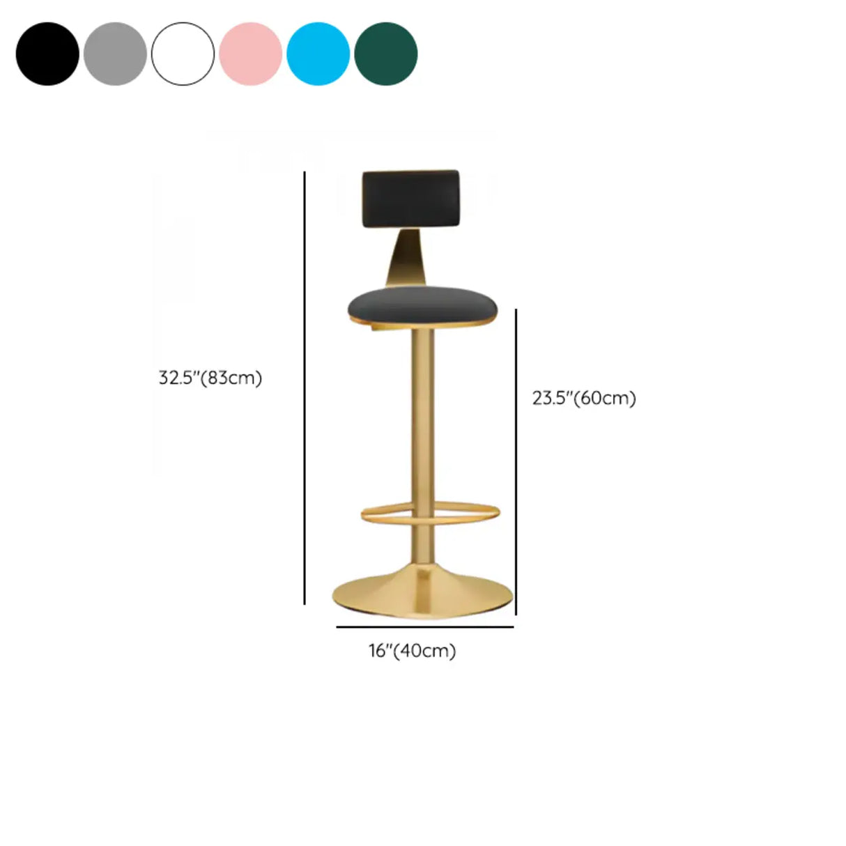 Adjustable Height Swivel Round Iron Frame Bar Stool 
