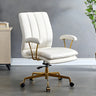 Adjustable Height Tilt Curved Leather Metal Office Chair Image - 2