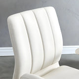 Adjustable Height Tilt Curved Leather Metal Office Chair Image - 6