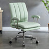 Adjustable Height Tilt Curved Leather Metal Office Chair Image - 7