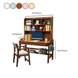 Adjustable Height Wood H-Shape Writing Desk with Hutch Image - 17