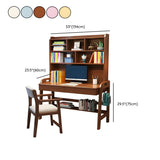 Adjustable Height Wood H-Shape Writing Desk with Hutch Image - 18