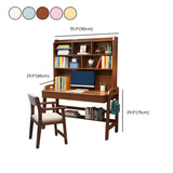 Adjustable Height Wood H-Shape Writing Desk with Hutch Image - 16