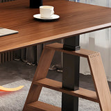 Adjustable Height Wooden T-Shaped Base Standing Desk Image - 9