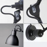 Adjustable Industrial Black Cone Metal Wall Lamp Image - 14