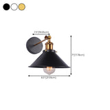 Adjustable Industrial Cone Metal Wall Sconce Set #size