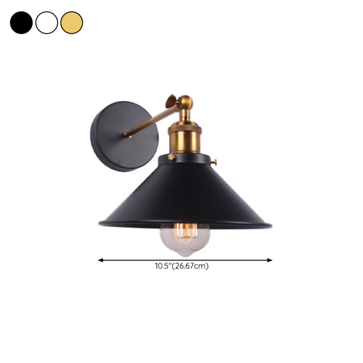 Adjustable Industrial Cone Metal Wall Sconce Set Image - 13