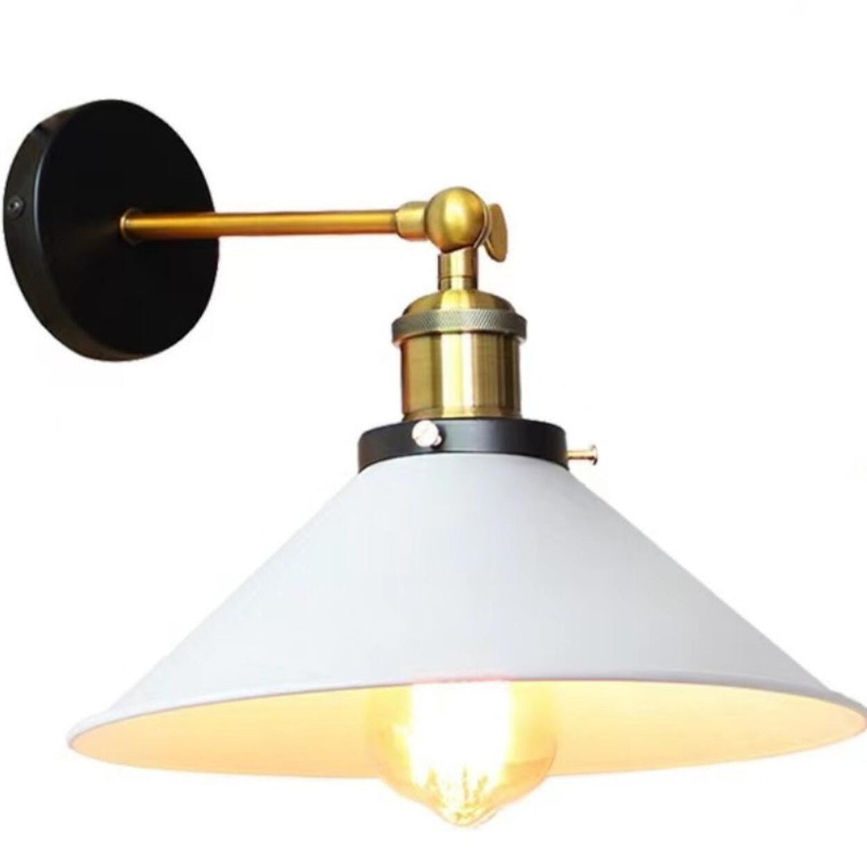 Adjustable Industrial Cone Metal Wall Sconce Set Image - 5
