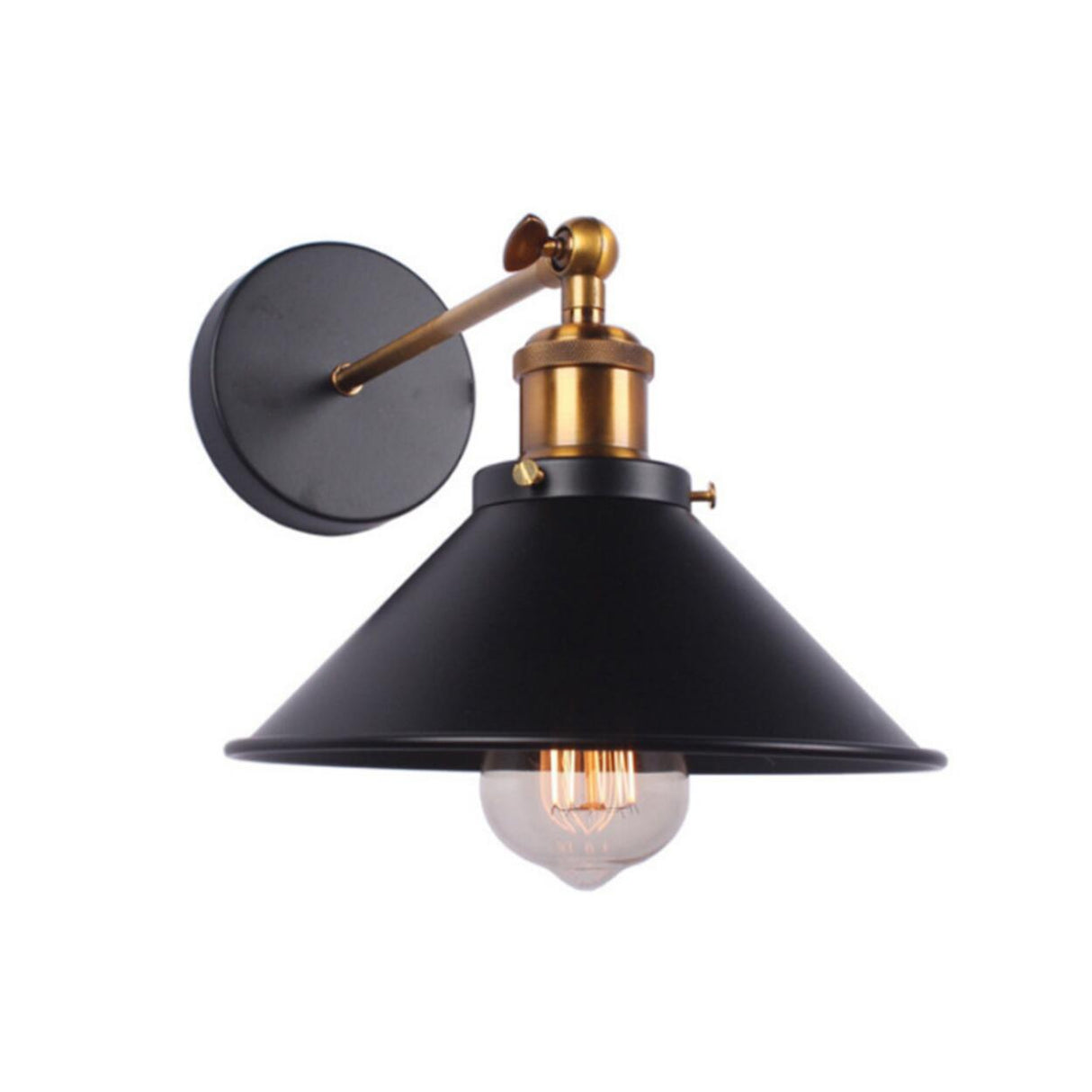 Adjustable Industrial Cone Metal Wall Sconce Set Image - 6