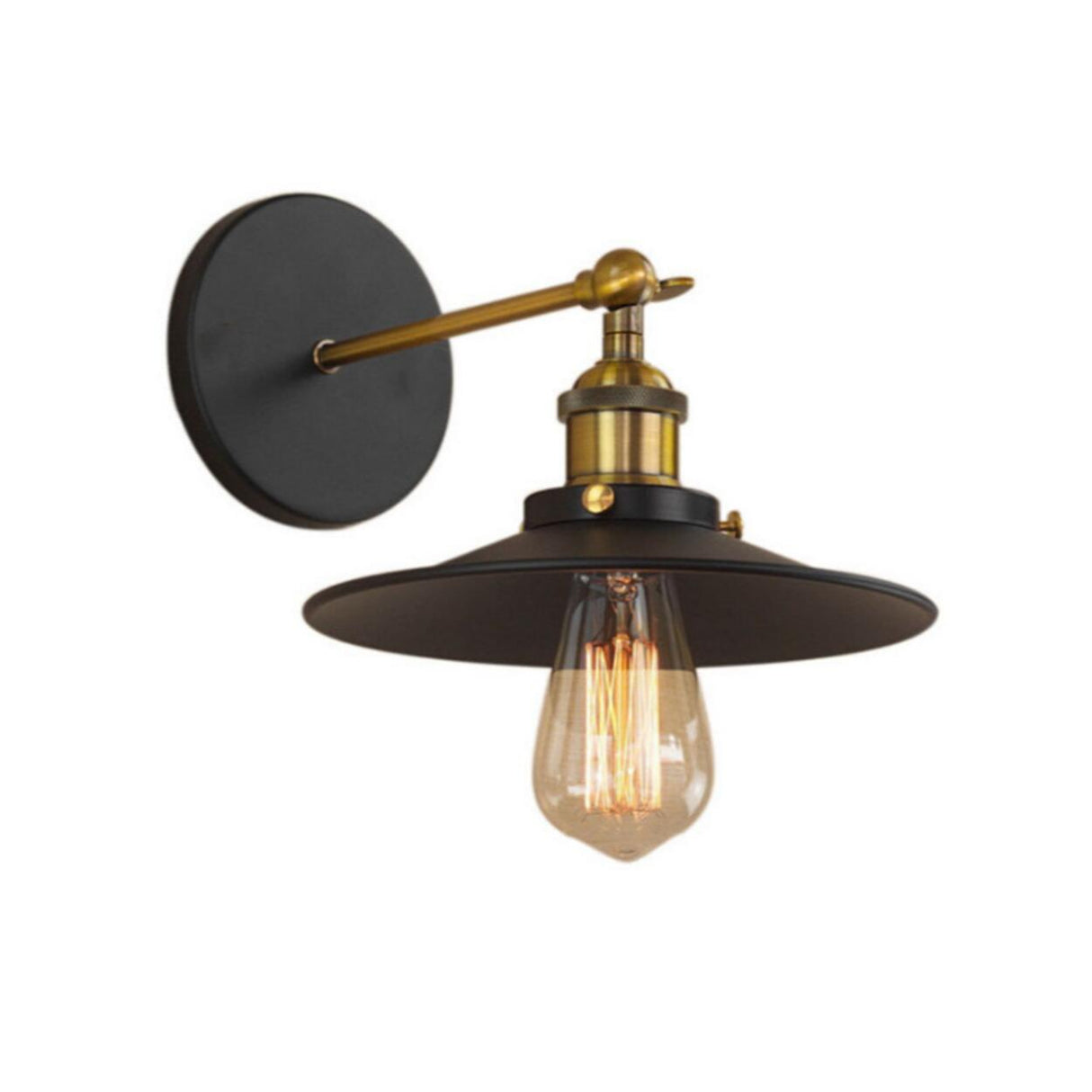 Adjustable Industrial Cone Metal Wall Sconce Set Image - 7