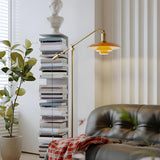 Adjustable Industrial Yellow Tiered Cone Floor Lamp Image - 3