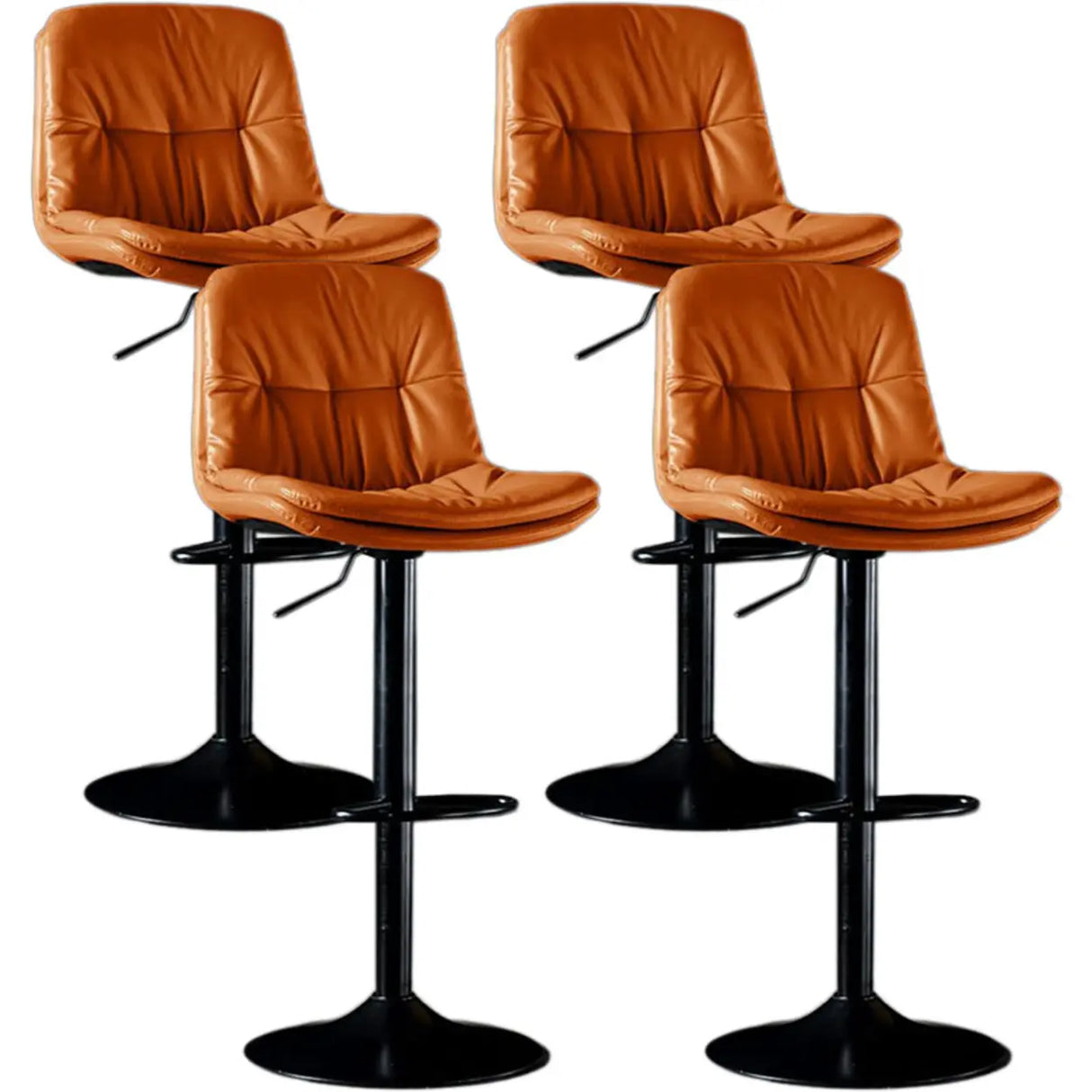 Adjustable Leather Backrest Armless Swivel Bar Stool Image - 25