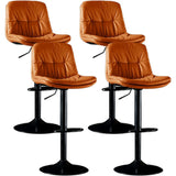 Adjustable Leather Backrest Armless Swivel Bar Stool Image - 25