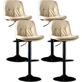 Adjustable Leather Backrest Armless Swivel Bar Stool Image - 37