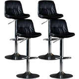 Adjustable Leather Backrest Armless Swivel Bar Stool Image - 41