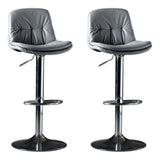 Adjustable Leather Backrest Armless Swivel Bar Stool Image - 48